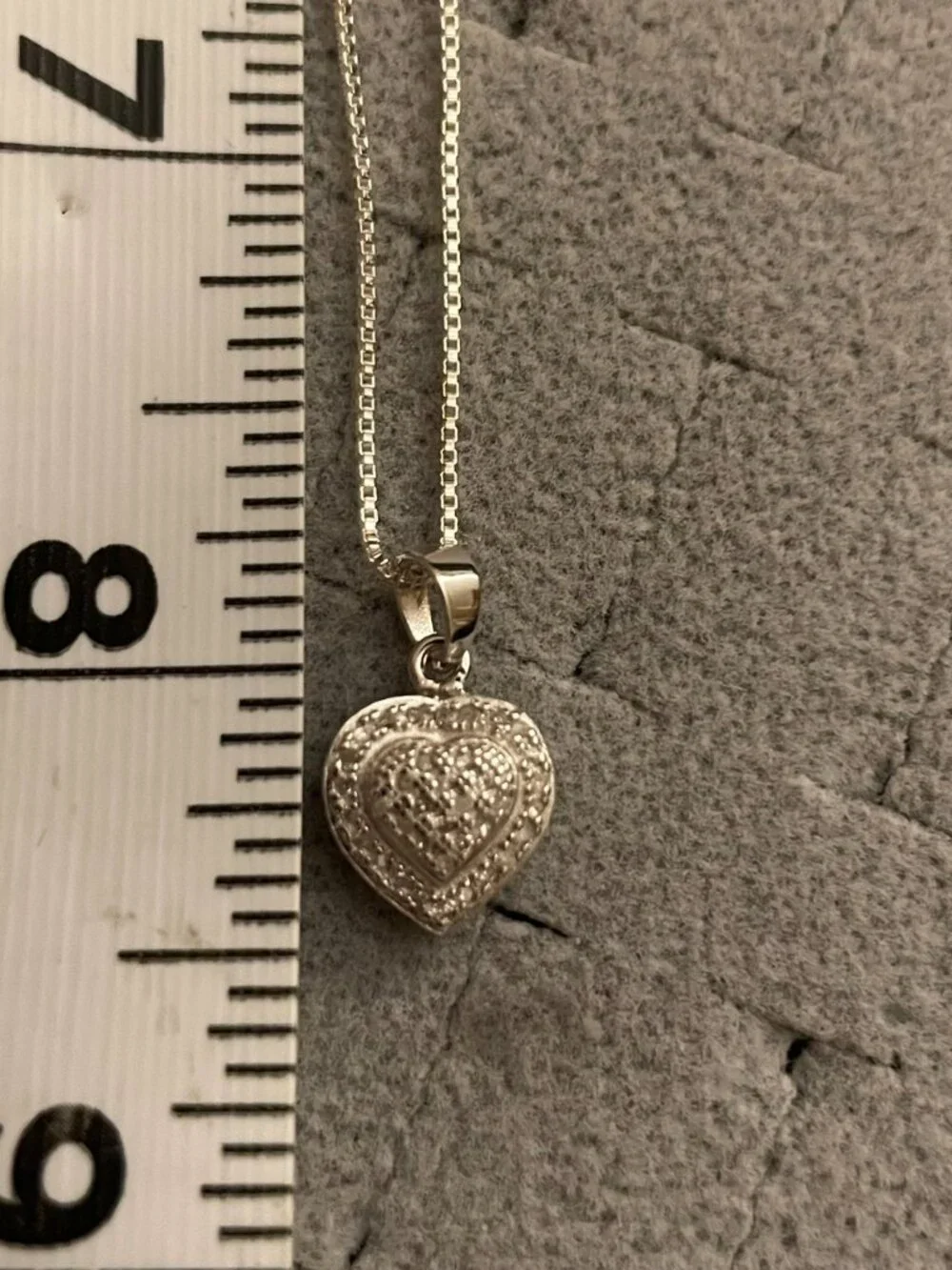 NWT Sterling Silver Heart Necklace 925 16